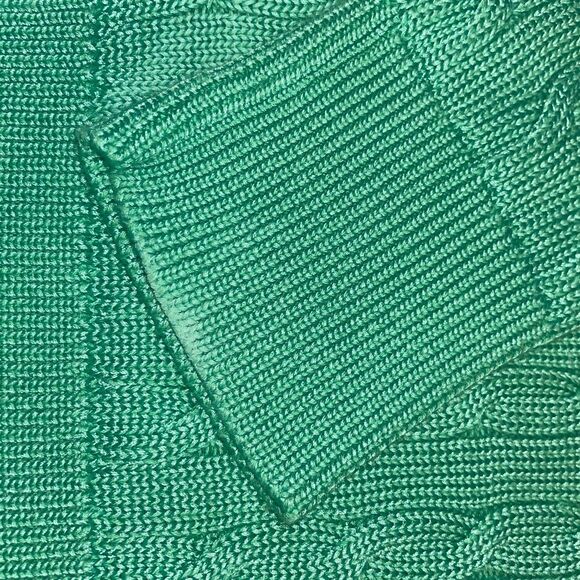 RALPH LAUREN SZ L Kelly Green Cotton Viscose Cable Knit 3 Button Preppy Classic - Picture 8 of 8